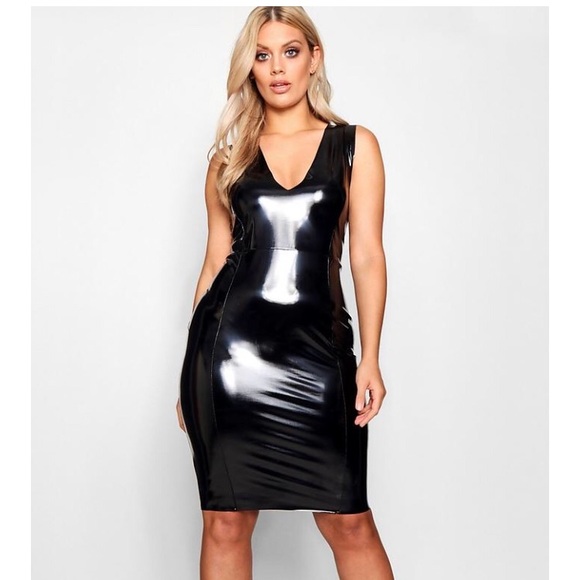 boohoo vinyl dress